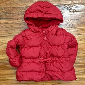 Baby Gap Red Bow Puffer Winter Jacket